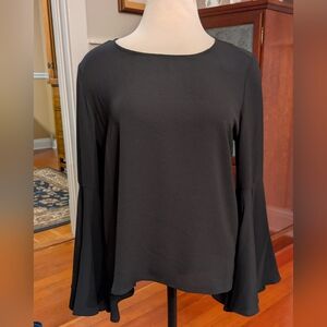 Vince Camuto Black Flare Sleeve Blouse